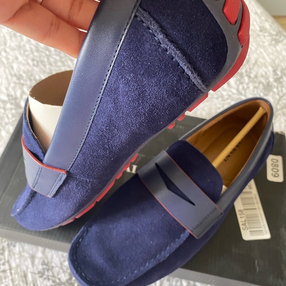 ALFANI NAVY BLUE SUEDE LEATHER SHOES - Picture 9 of 9